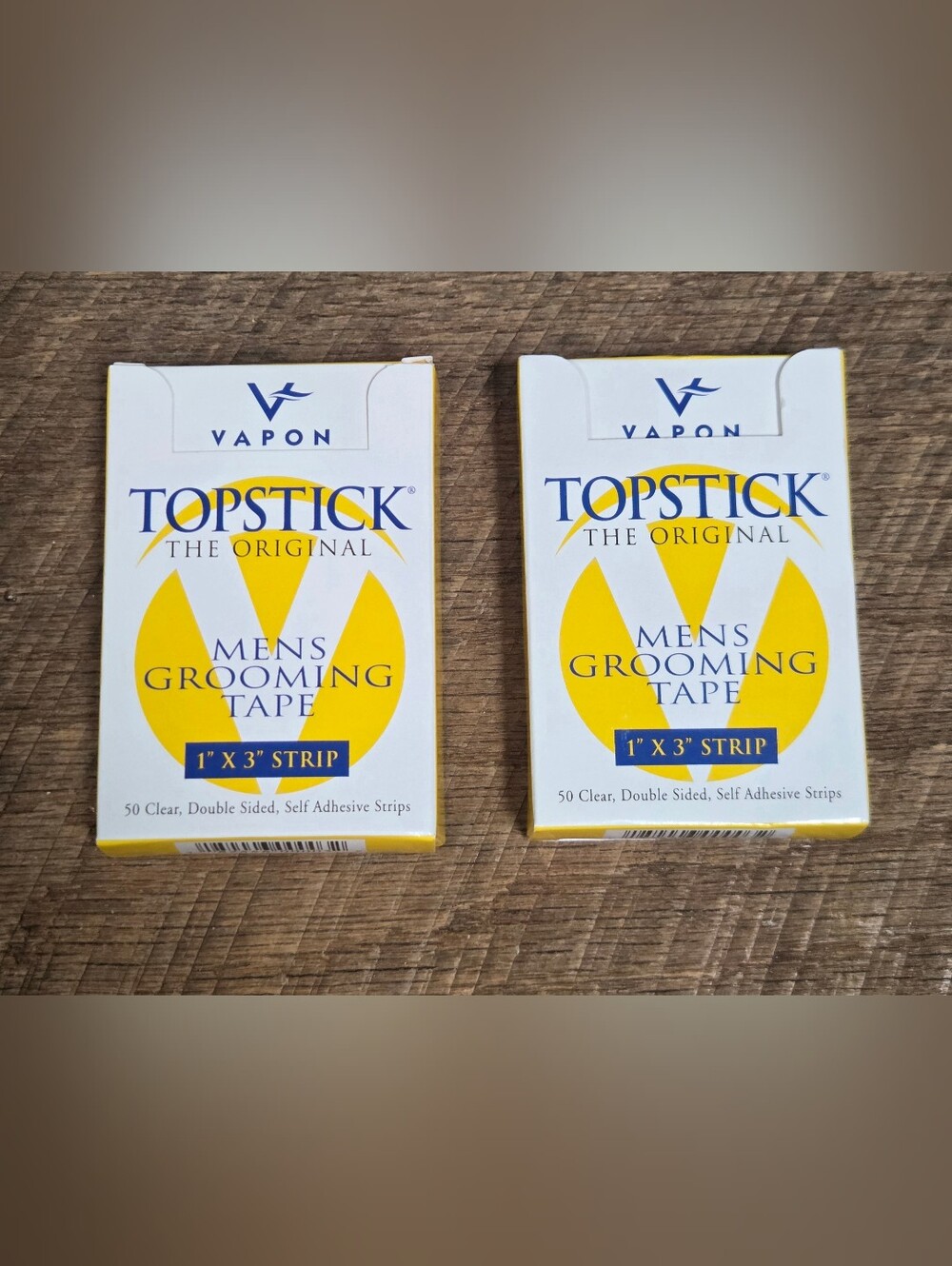 NEW 2 Boxes Vapon TopstickMen's Grooming Tape, Clear Double-Sided Strips